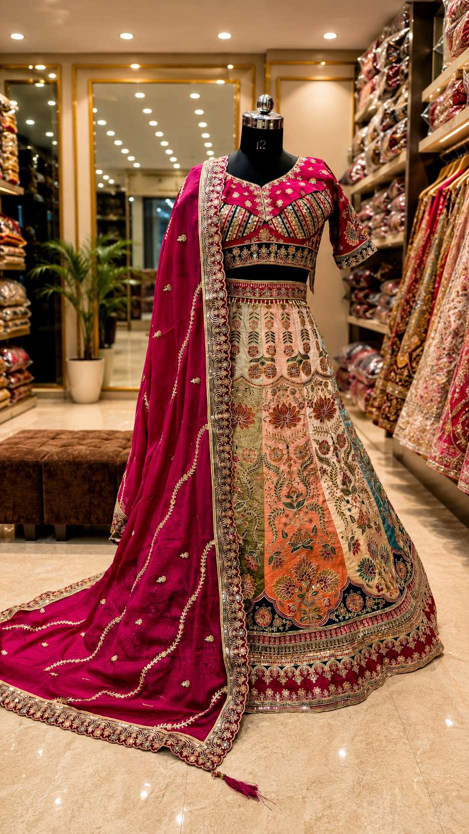 Shehnai — Multicolour Sangeet Lehenga by Libas Couture