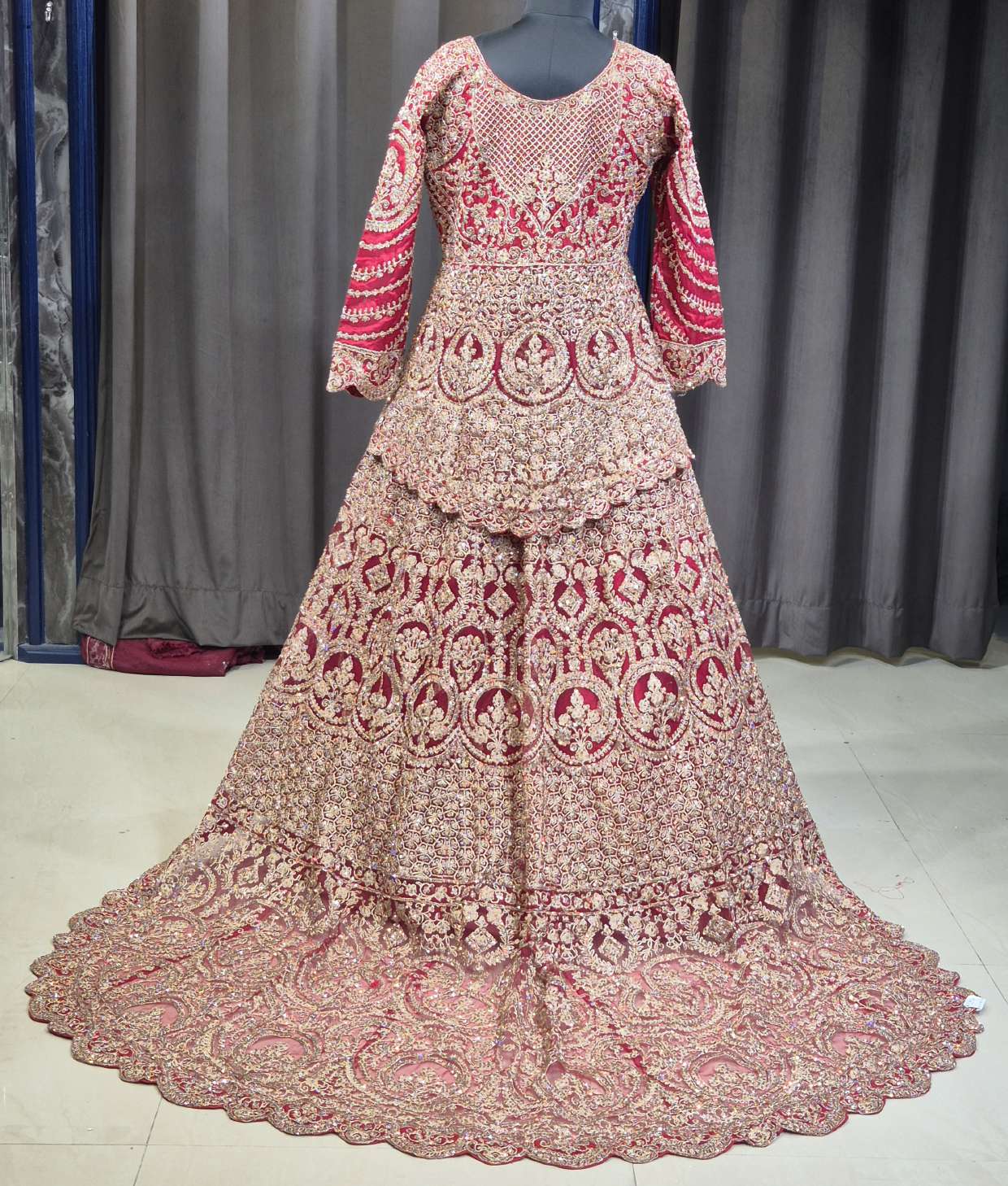 Meherzaad — Ruby Red Bridal Lehenga by Libas Couture